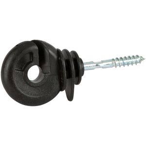AKO Isolatoren Kompakt, mit Holzgewinde, Ringisolator, für Draht, Litze & Seil bis 10 mm, aus Kunststoff, 25 Stück