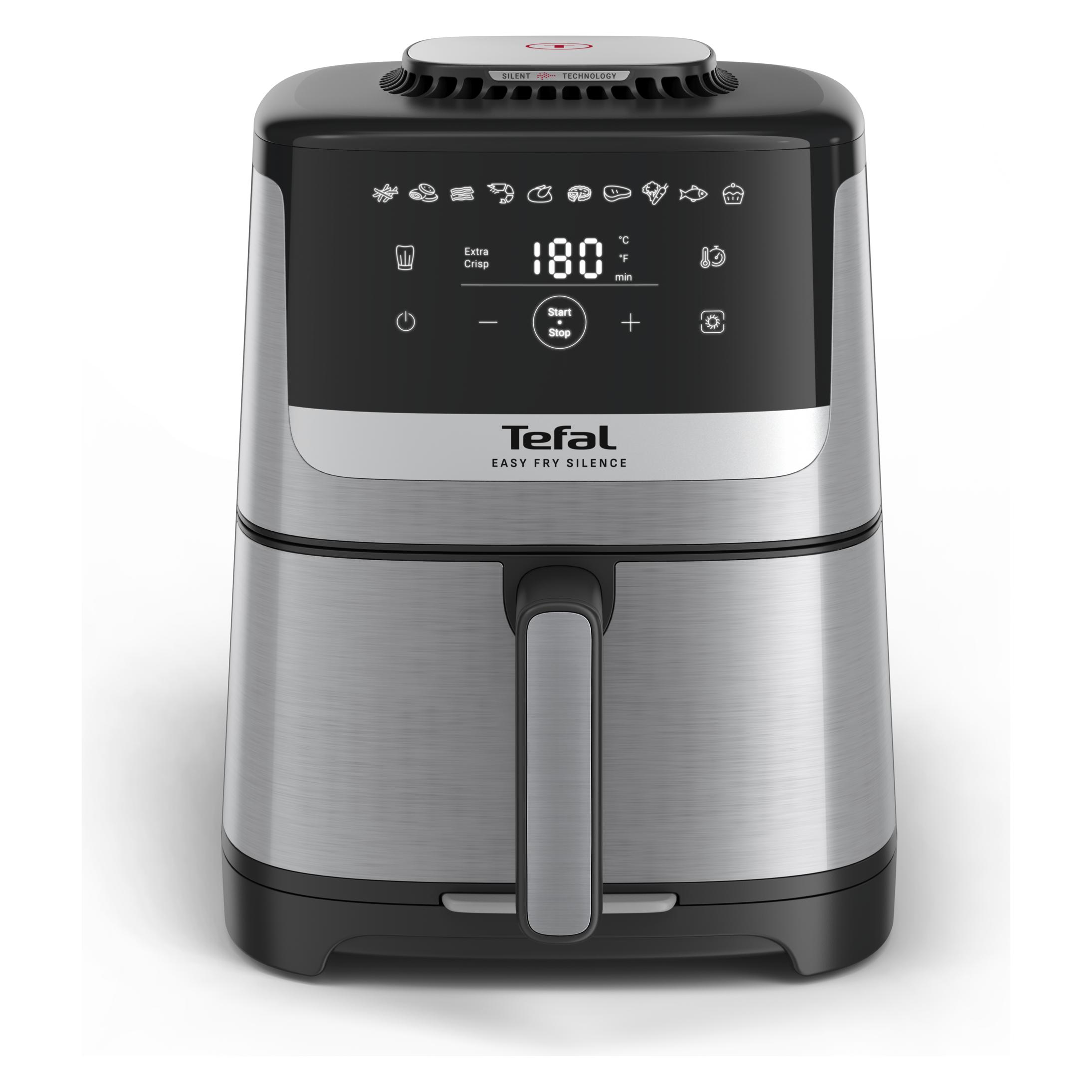 Tefal Easy Fry Silence Heissluftfritteuse (EY552D), Edelstahl (5 l) (3045387293703)