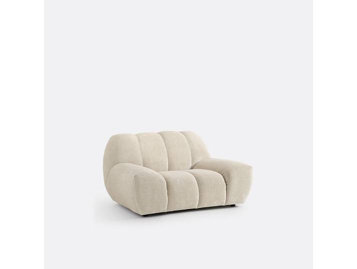 LA REDOUTE Fauteuil XL, velours côtelé vintage, Nuria 1 Place Beige Ecru