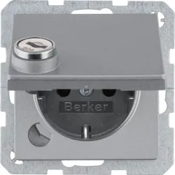 Berker SCHUKO-Steckdose alu/mt 47636084