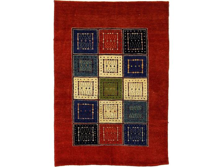 Perser Gabbeh Loribaft Teppich 98x141 Handgeknüpft Modern Orientteppich Perserteppich Wolle