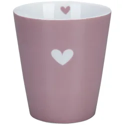Krasilnikoff Happy Mug Colourful Heart, 330 ml, Dusty rose