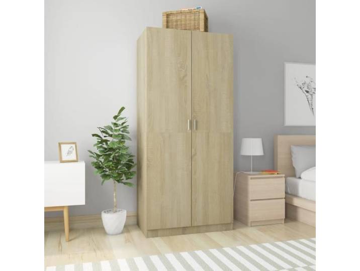 Garde-robe - ESTINK - SWTde-robe - Chêne sonoma - 90x52x200 cm - 2 portes