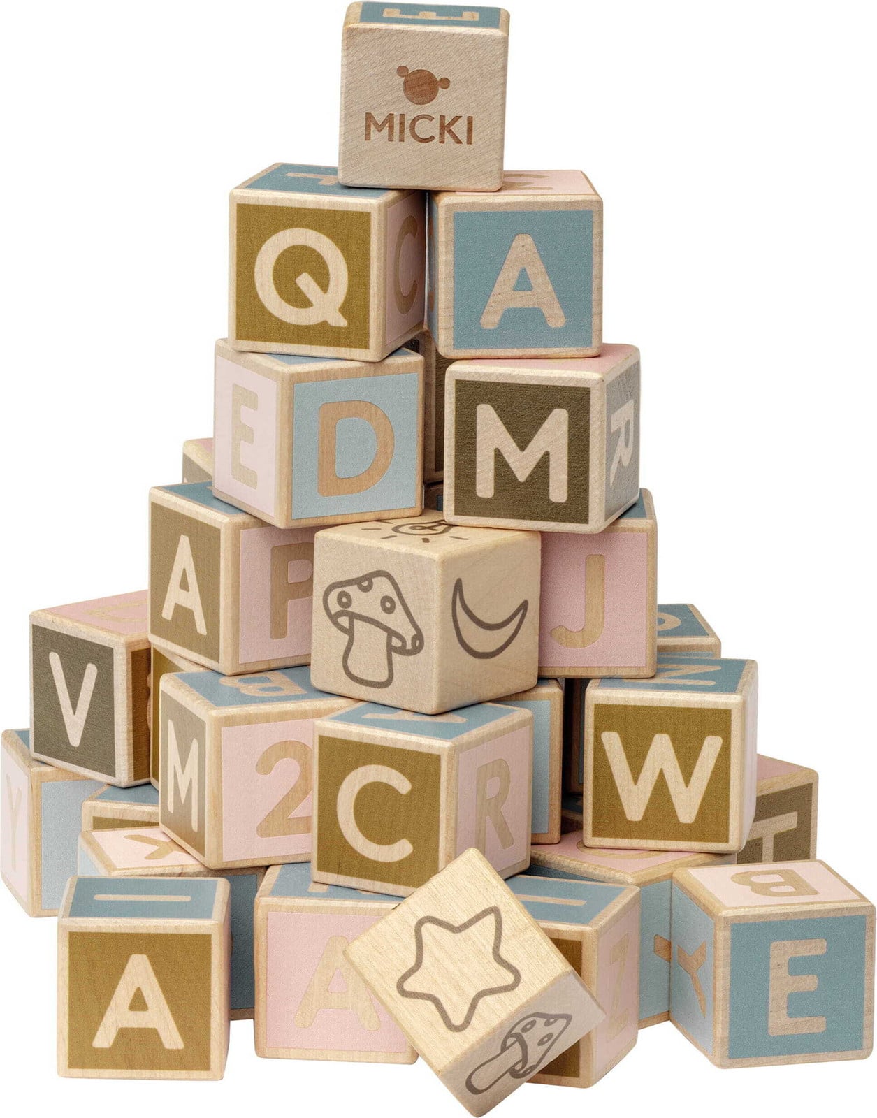 Micki Educatief houten letters, 36 stuks