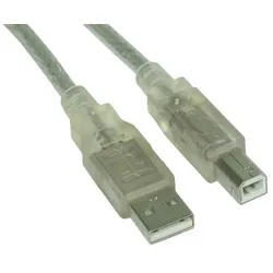 INLINE USB 2,0 Kabel, A an B, transparent, 7m