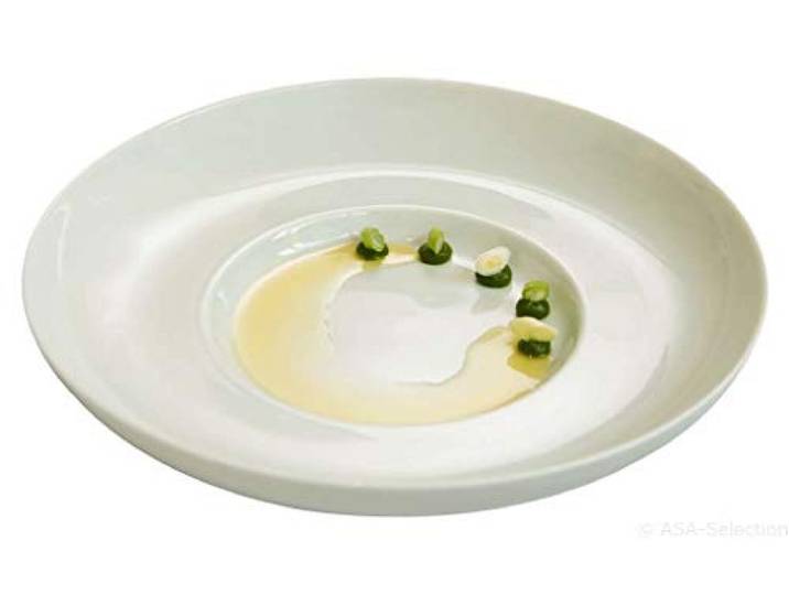 ASA 25103250 Kolibri Coupe Gourmetteller, Porzellan, Weiß, 24 x 24 x 4.5 cm