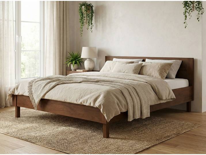 Bett „Max“ Kernbuche Dunkel 90 x 220 cm Massivholz Buche Dunkel