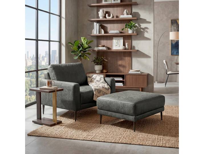 Livetastic Hocker, Grau, Metall, Echtleder, Rindleder, rechteckig, 96x45x80 cm, Wohnzimmer, Sessel, Hocker, Sitzhocker