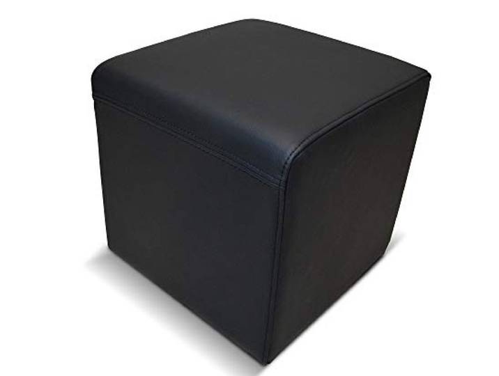 Quattro Meble Schwarzes Echtleder Hocker 40x40x40 cm Leder Toledo Nero Sitzhocker Rindsleder Sitzwürfel Polsterhocke Fußhocker r Echt Leder Puff