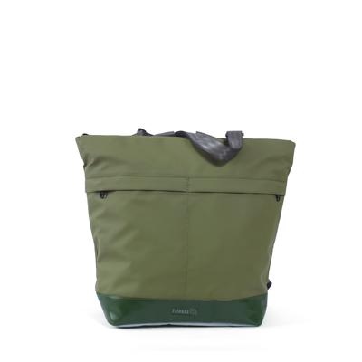 Cityrucksack 7CLOUDS "Simse 7.1", Damen, Gr. B/H/T: 38cm x 40cm x 14cm, onesize, grün (jungle grün, mud grün), Polyethylen, Tarpaulin, Rucksäcke Cityrucksack, mit recyceltem PET