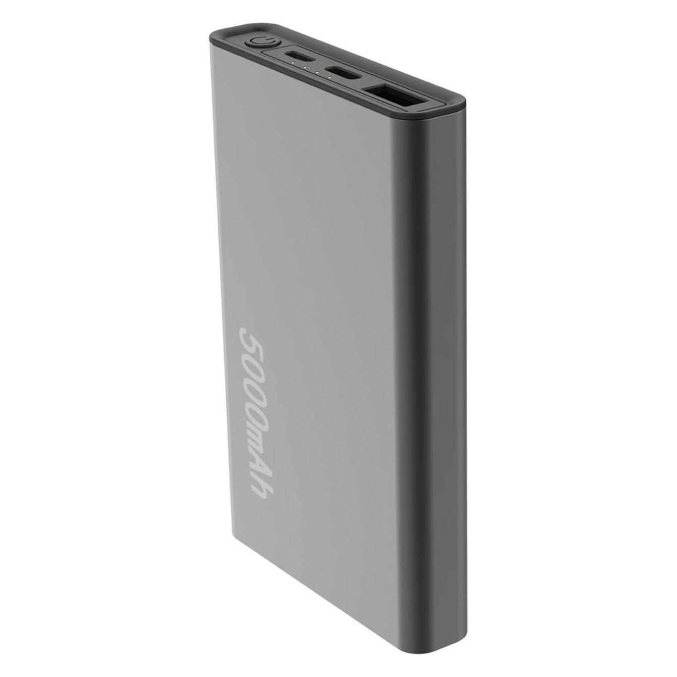 Qualo Recycling power bank 5000 mAh 12W gray QRPB5-12-18 (5000 mAh, 12 W) (62854669)