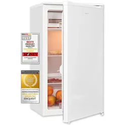 Exquisit Kühlschrank KS116-0-041E weiss | 90 L Volumen | Eisfach | Kühlschrank ohne Gefrierfach freistehend | LED | Kühlschrank klein 50cm Breite
