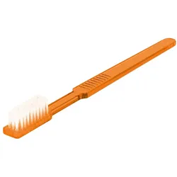 Unigloves Einmalzahnbürsten - mit Zahnpasta - Kunststoff - orange - 100 Zahnbürsten