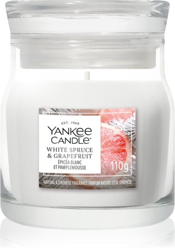 Yankee Candle White Spruce & Grapefruit scented candle Signature 110 g