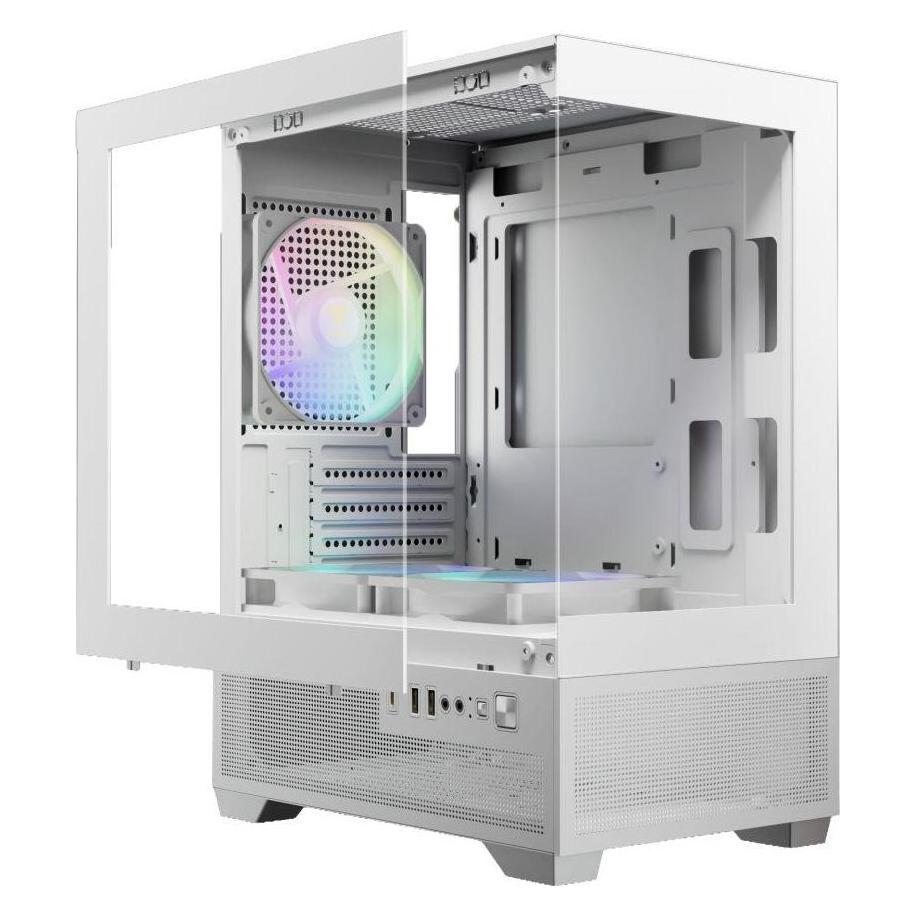 Gamdias Boitier Mini Tour Micro ATX Aura GC9M Elite RGB avec panneaux vitrés (Blanc) (mATX, Mini-ITX) (16334-02F23-10000-G)