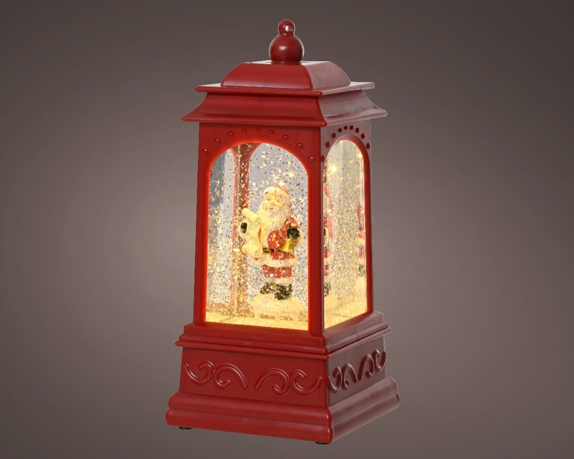 Lumineo Kerstwaterspinner Kerstman Warm Wit