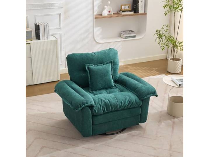 Ball & Cast Kleine Couch, Mini Sofa mit 360° drehbarem Sitzsessel für Wohnzimmer, Schlafzimmer, Wohnung & Büro, Grün