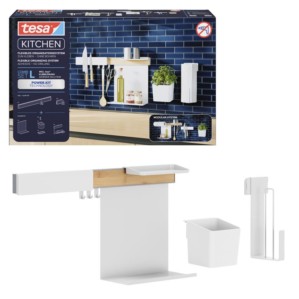 tesa Küchenorganizer Set L weiß 70042-00000-01