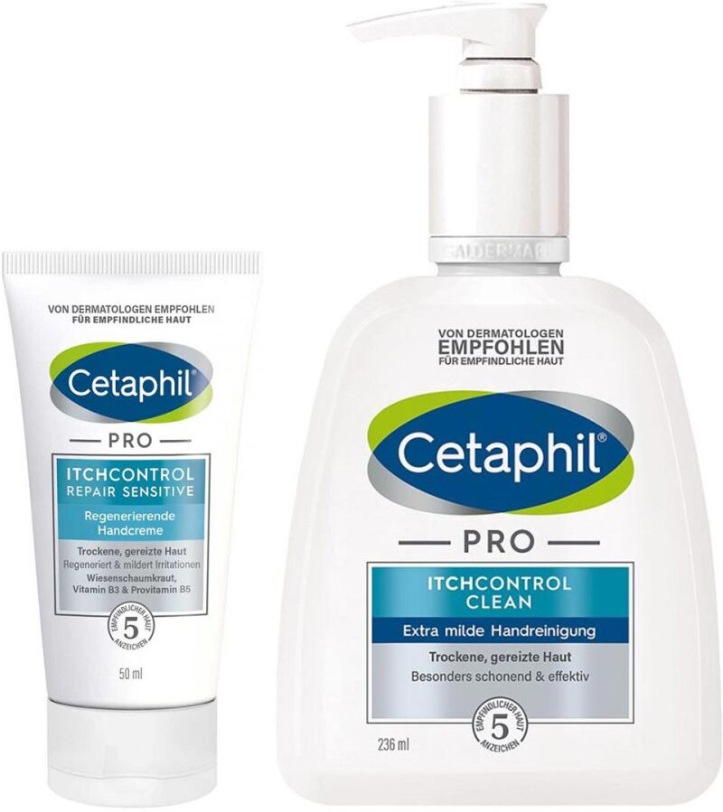 Cetaphil Pro Itchcontrol Clean Handreinigung + Handcreme 236+50ml