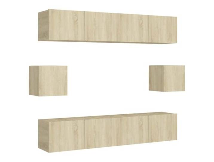 LMTYOENFG 6-TLG. TV-Schrank-Set Wandmontage Sonoma-Eiche Holzwerkstoff Platzsparende Hängeboards für Wohnzimmer und Schlafzimmer, pflegeleichtes Design mit viel Stauraum für Ihre Medien.