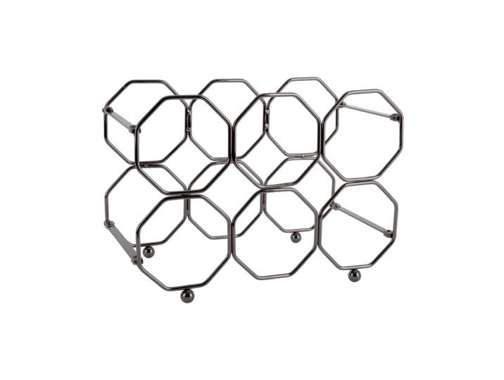 Range bouteilles en métal pliable gris fumé