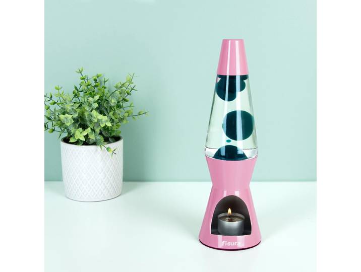 Waxinelicht Lavalamp - Roze Met Groene Lava van Fisura