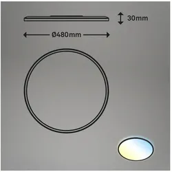 Briloner, Deckenleuchte, Ultraflaches CCT LED Panel, schwarz, 1xLED/31W (3500 lm)