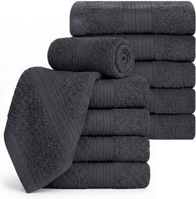 Ample Decor Luxurious Cotton Soft Washcloths 12X12 Inch - 10 Pcs