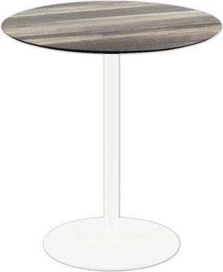 Urban Terrassentisch Weiß gestell + Tropical Wood HPL Ø70 cm