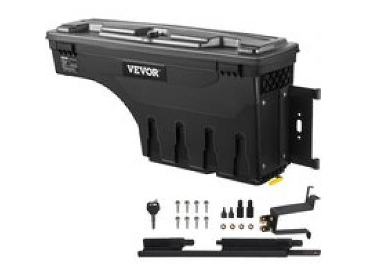 VEVOR Truck Bed Storage Box, abschließbarer Deckel, Wasserdicht ABS Radkasten Werkzeugkasten 25 L, Kompatibel mit Chevrolet Silverado 1500 GMC Sierra 1500 2019-2020, Beifahrerseite, Schwarz