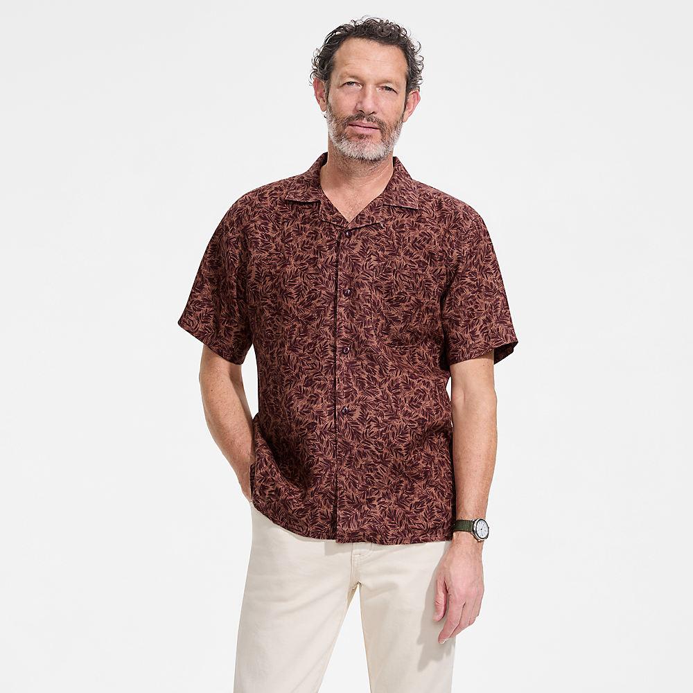 Premium Reinleinen-Hemd mit Kuba-Kragen für Herren, Herren, size: regular, Braun, Baumwolle/Leinen, by Lands' End