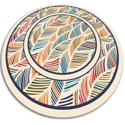 VINYL TEPPICH Ø60 cm Konturblätter