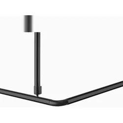 KS Handel 24 Winkelstange 150x150 cm Überlänge barrierefrei Schwarz 2x Deckenhalterungen Badewanne