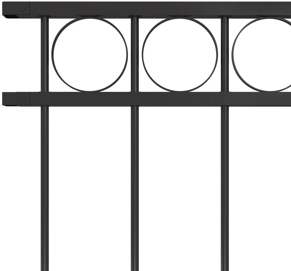 Dakota Fields Parthena Fence Panel Steel Outdoor Landscape Barrier Border Edging Multi Sizes Black 150cm H x 170cm W