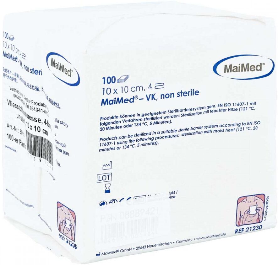 Careliv Produkte Vliesstoff-kompressen 10x10 cm unsteril 4fach 100stk