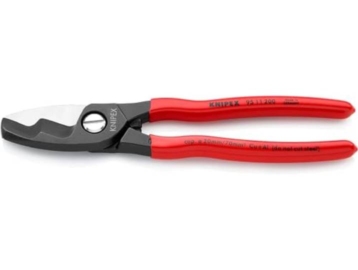 KNIPEX Coupe-câbles à double tranchants sur carte LS gainées\, 95 11 200 SB En plastique 200 mm