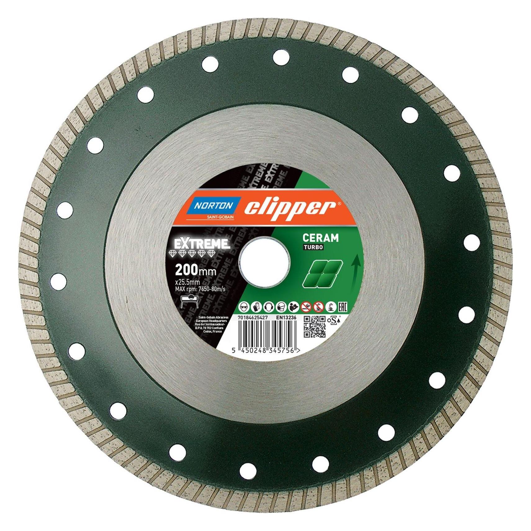 Norton Clipper Diamantscheibe Extreme Ceramic Turbo Ø 200x25,4 mm (70184625427)