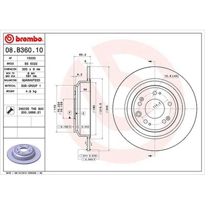 Brembo Bremsscheibe [Hersteller-Nr. 08.B360.10] für Honda