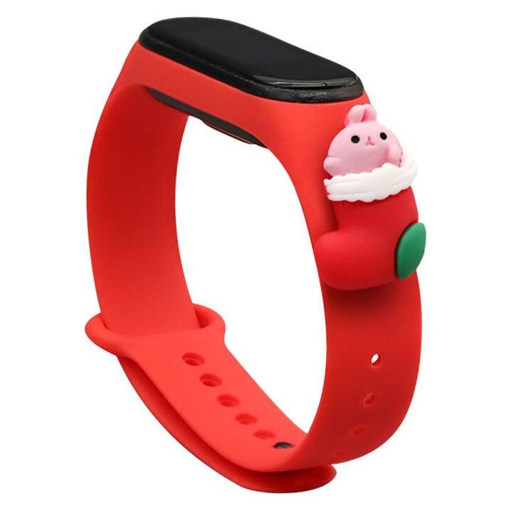 Hurtel Strap Xmas Wristband für Xiaomi Mi Band 4 / Mi Band 3 Christmas Silicone Strap Armband Red (Santa 1) (Kunststoff, Silikon) (1404978613)