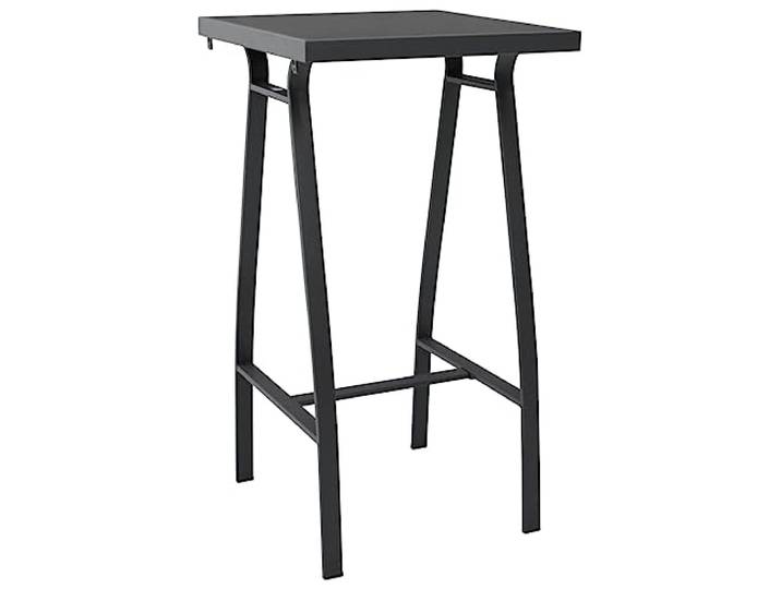 Garten Bartisch Schwarz 60x60x110 cm Hartglas Stehtisch Stahlgestell Hartglasplatte, Stahlgestell, für Außenbereich, Balkon, Terrasse, leicht zu reinigen