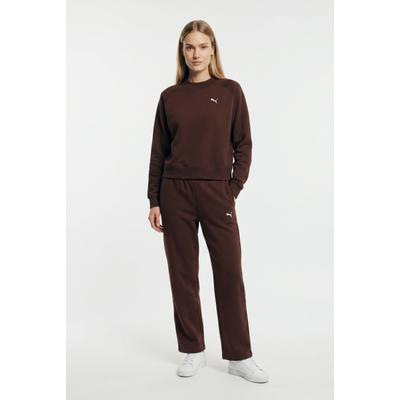 Trainingsanzug PUMA "LOUNGEWEAR STANDARD SWEAT SUITT FL CL", Damen, Gr. XXL, braun (chocolate fondue), Fleece, Obermaterial: 66% Baumwolle, 34% Polyester, unifarben, Sportanzüge Trainingsanzug, zweiteiliges Set, mit Langarm-Oberteil, aus Baumwolle...