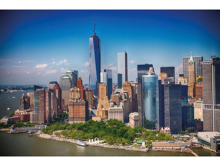 Fototapete PAPERMOON Lower Manhattan Skyline , bunt, B:2m L:1,49m, Vlies, Tapeten, Fototapete