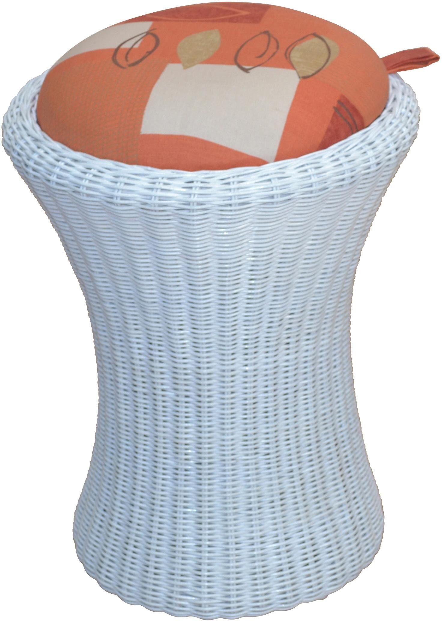 Truhe HOME AFFAIRE, weiss (weiß), H:53cm Ø:42cm, Truhen, Truhe, Wäschesitzhocker mit Stauraum weiß Ø 42cm