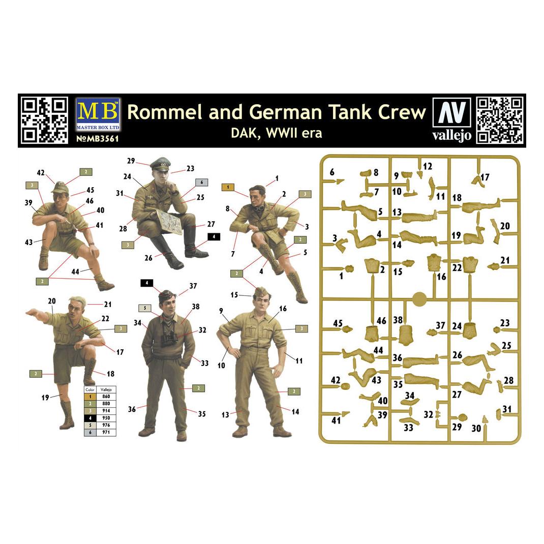 Master Box Rommel & German tank crew, DAK, WWII era (MB3561)