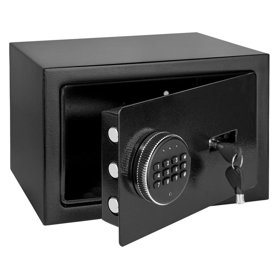 Rebel Sejf domowy elektroniczny na kod PIN i klucz - sejf na pieniądze i dokumenty RB-7002 (RB-7002)