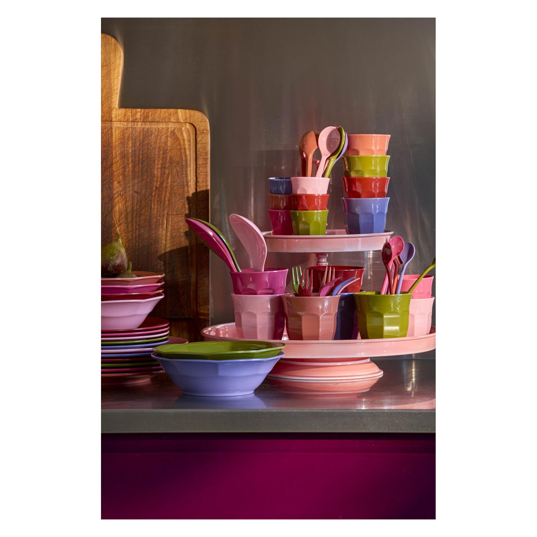 Rice - Melamine Round Side Plates - Assorted Colors - 6 Pack (MESPL-6ZAW26)
