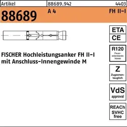 Hochleistungsanker R 88689 FH II 15/M 12 I A 4 20 Stück FISCHER