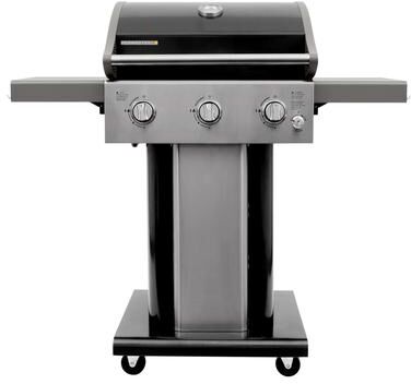 Permasteel 3-Burner Propane Gas Grill with Foldable Side Shelves