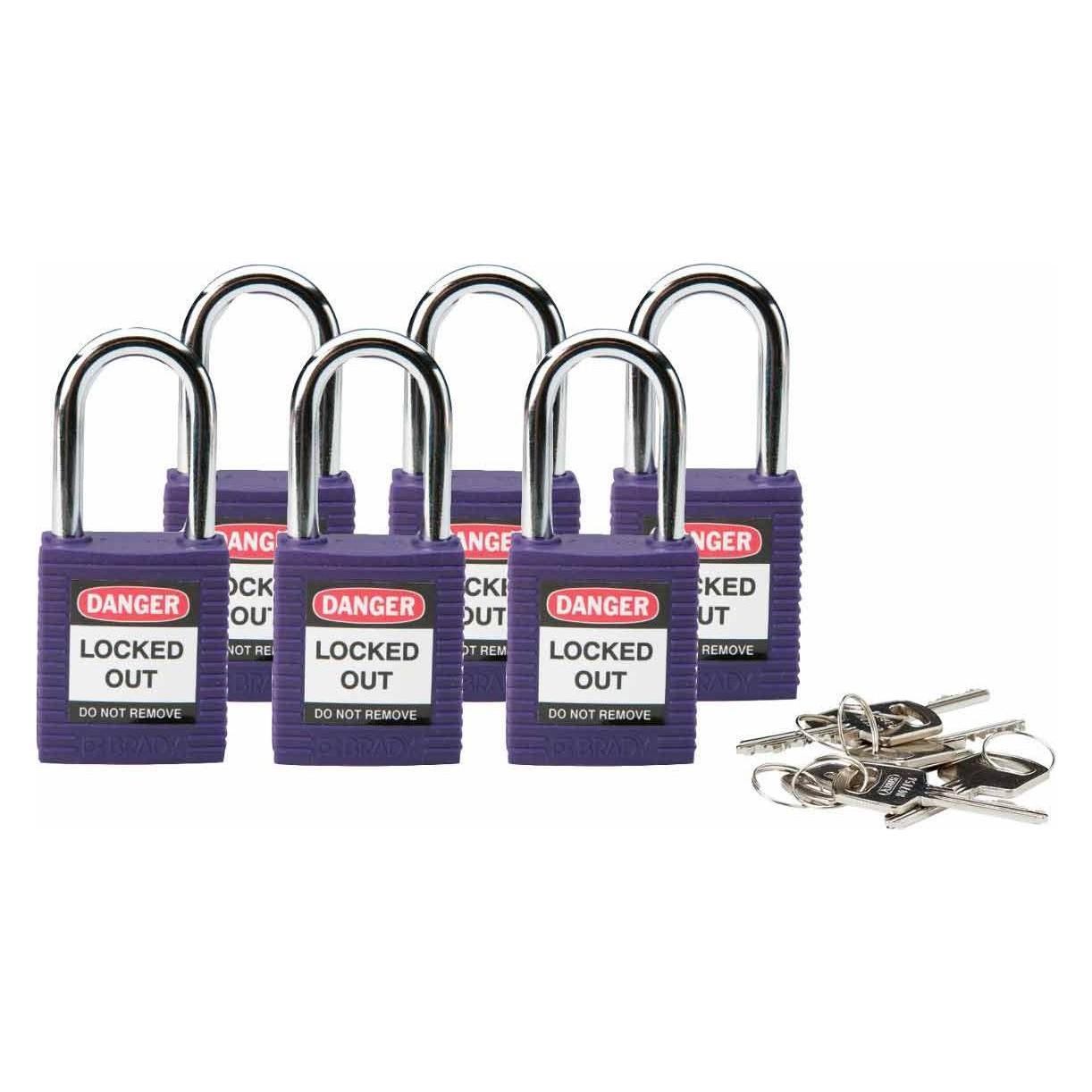 Brady Standard Sicherheitsschloss mit Stahlbügel, Violett, 38mm Bügelhöhe, 6,5mm Bügeldurchmesser (813637)