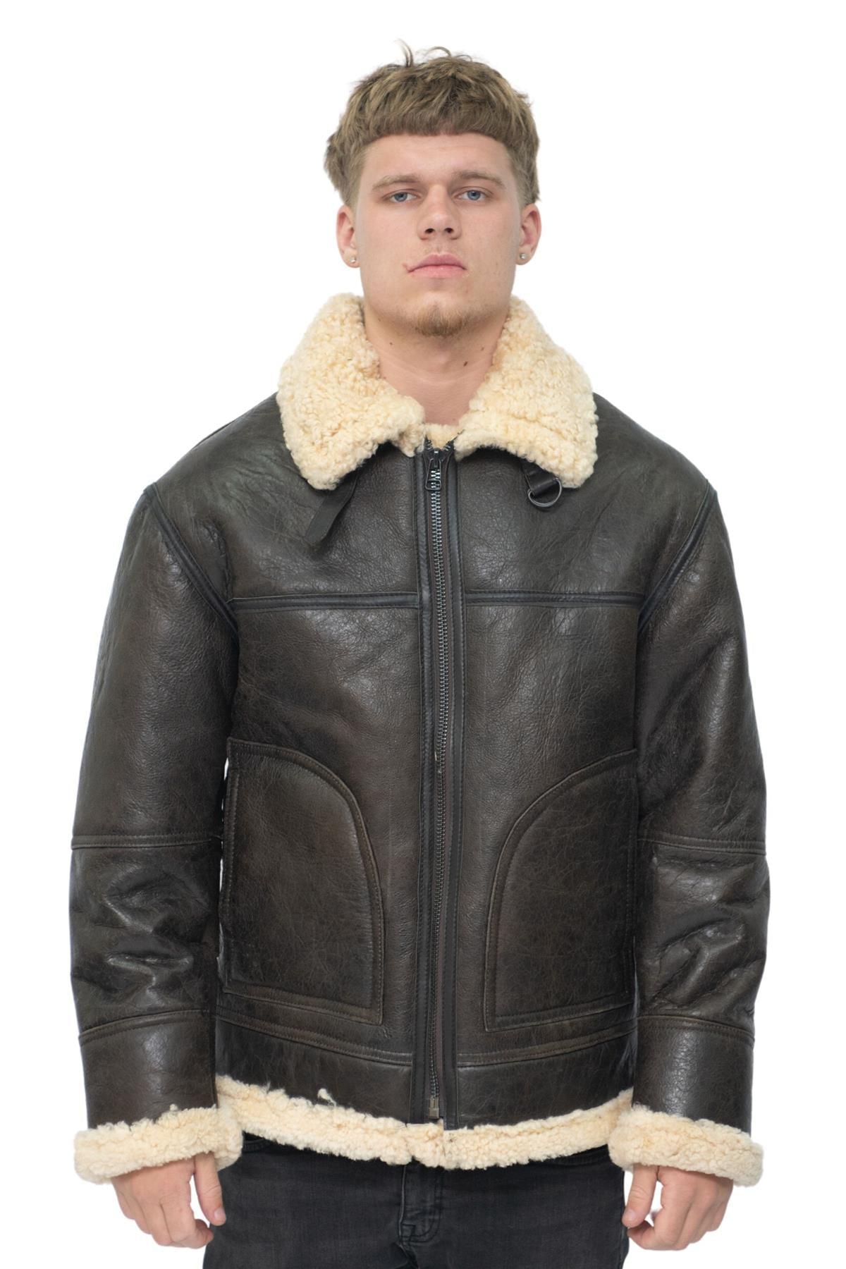 Herren B3 Lammfell-Schaffell-Fliegerjacke-Gloucester